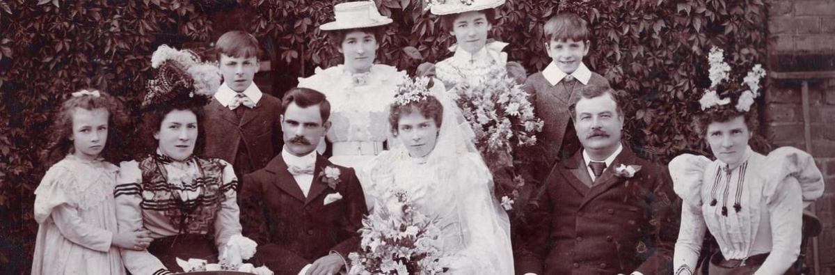 Black and white wedding photo